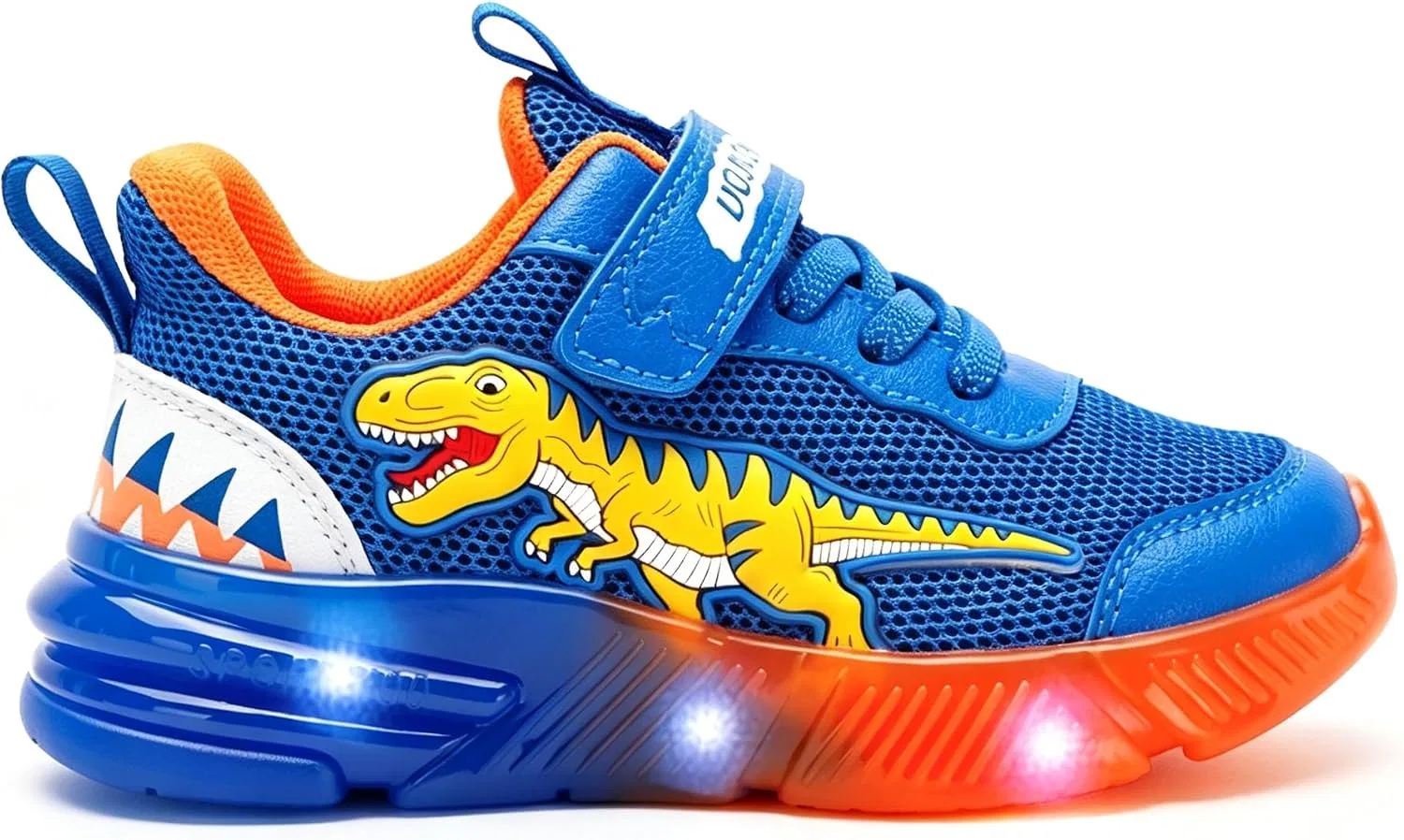 Детские кроссовки для мальчиков с LED-подсветкой T-REX Dinosaur EXDINO, Blue — фото 3