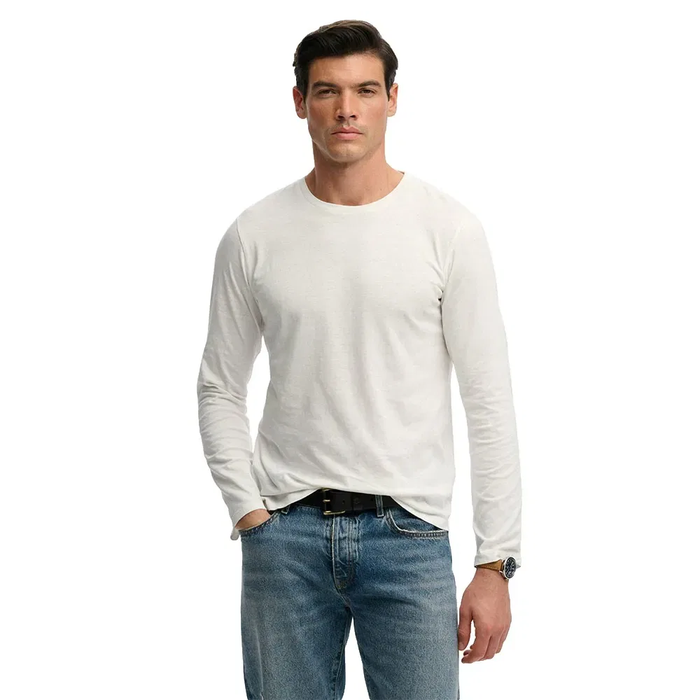 Мужская футболка с длинным рукавом Classic Cotton Linen Superdry, White