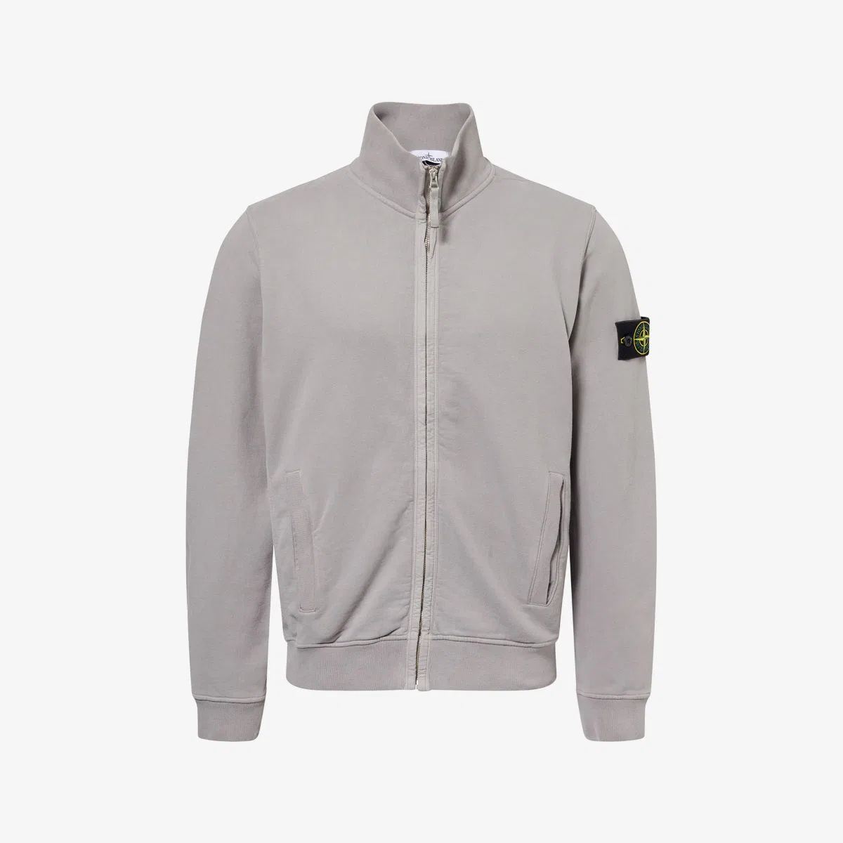Куртка Compass-badge из ворсистого хлопкового трикотажа Stone Island, серый
