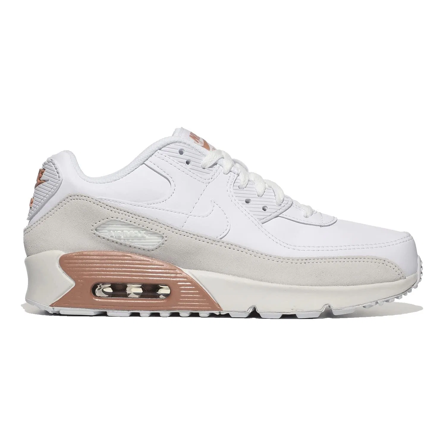 Детские кроссовки для мальчиков с амортизацией NIKE Air Max 90, Summit Red Metallic Bronze — фото 4
