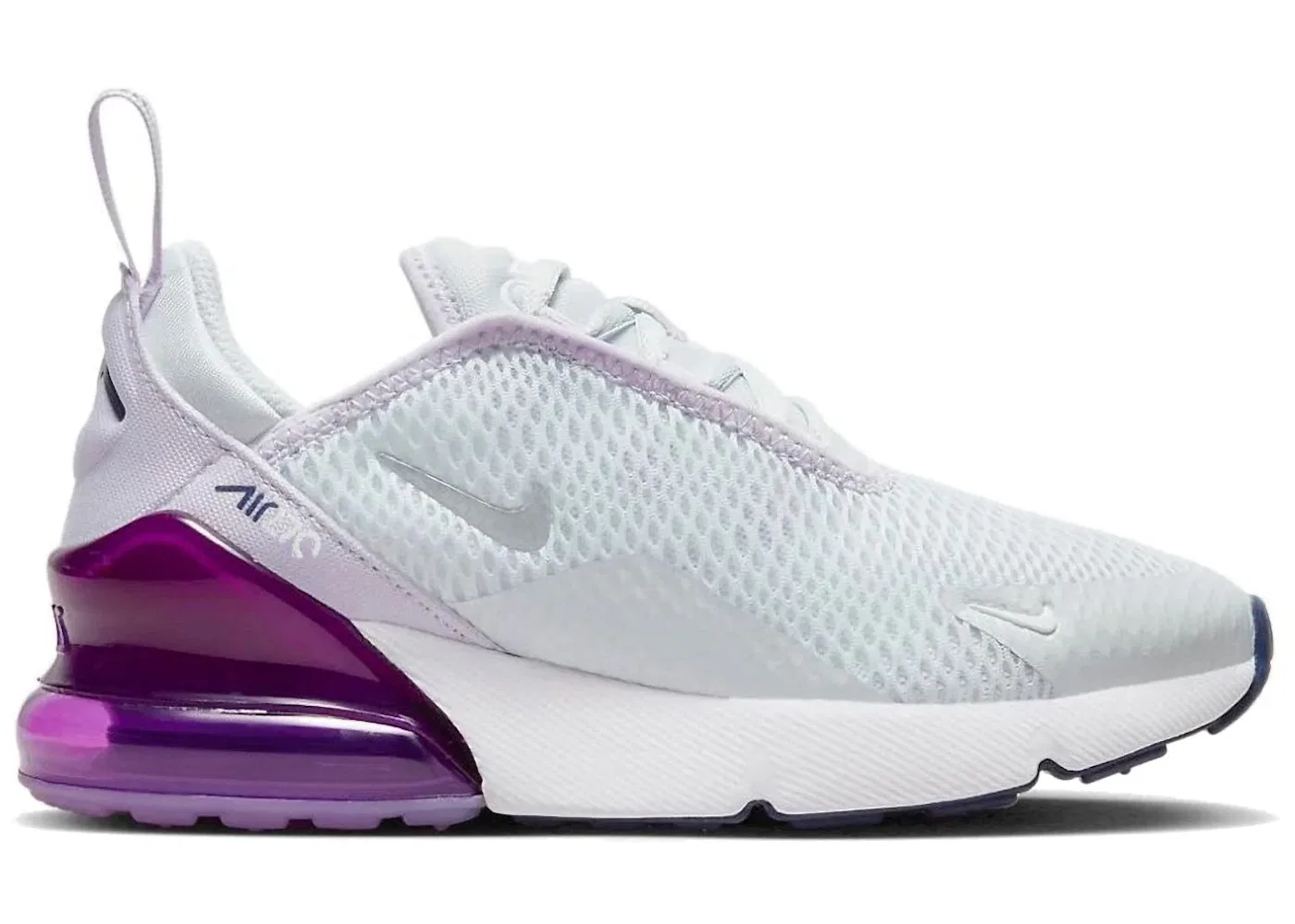 Детские кроссовки lifestyle Nike Air Max 270, Pure Platinum/Violet Frost/Midnight Navy/Metallic Silver