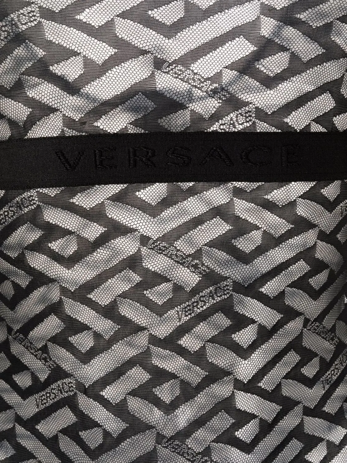 Versace Боди La Greca из тюля, черный — фото 2