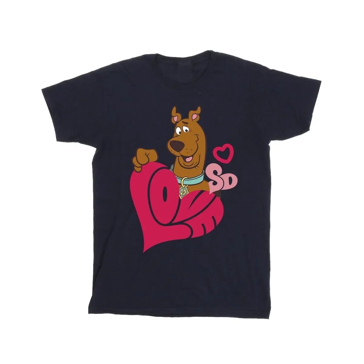 Футболка хлопковая с принтом Love Heart Scooby Doo, Navy