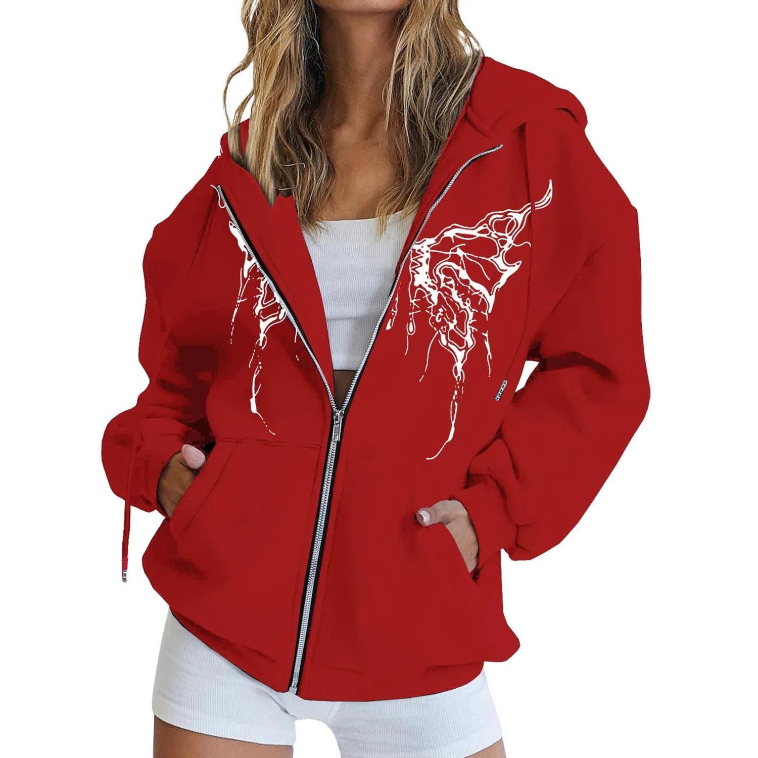 Женская куртка с капюшоном Black Chef Zipper, Rosso