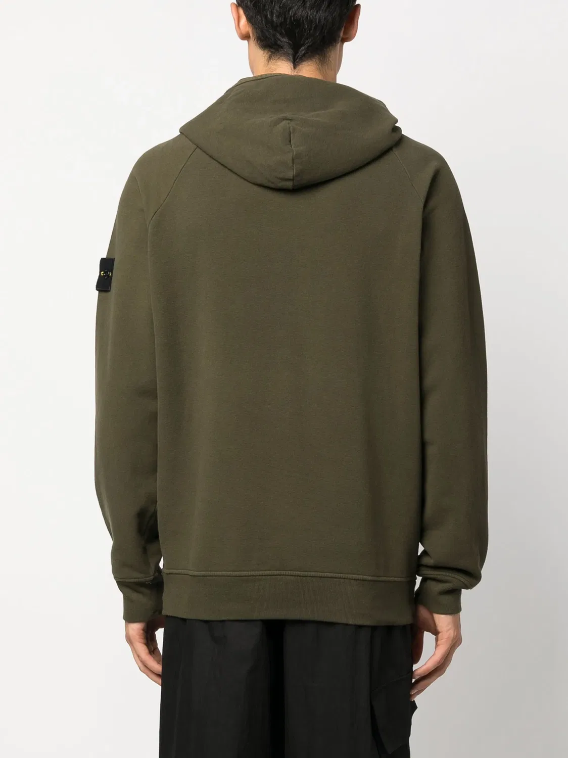 Худи с логотипом из хлопка Stone Island, оливковый — фото 2