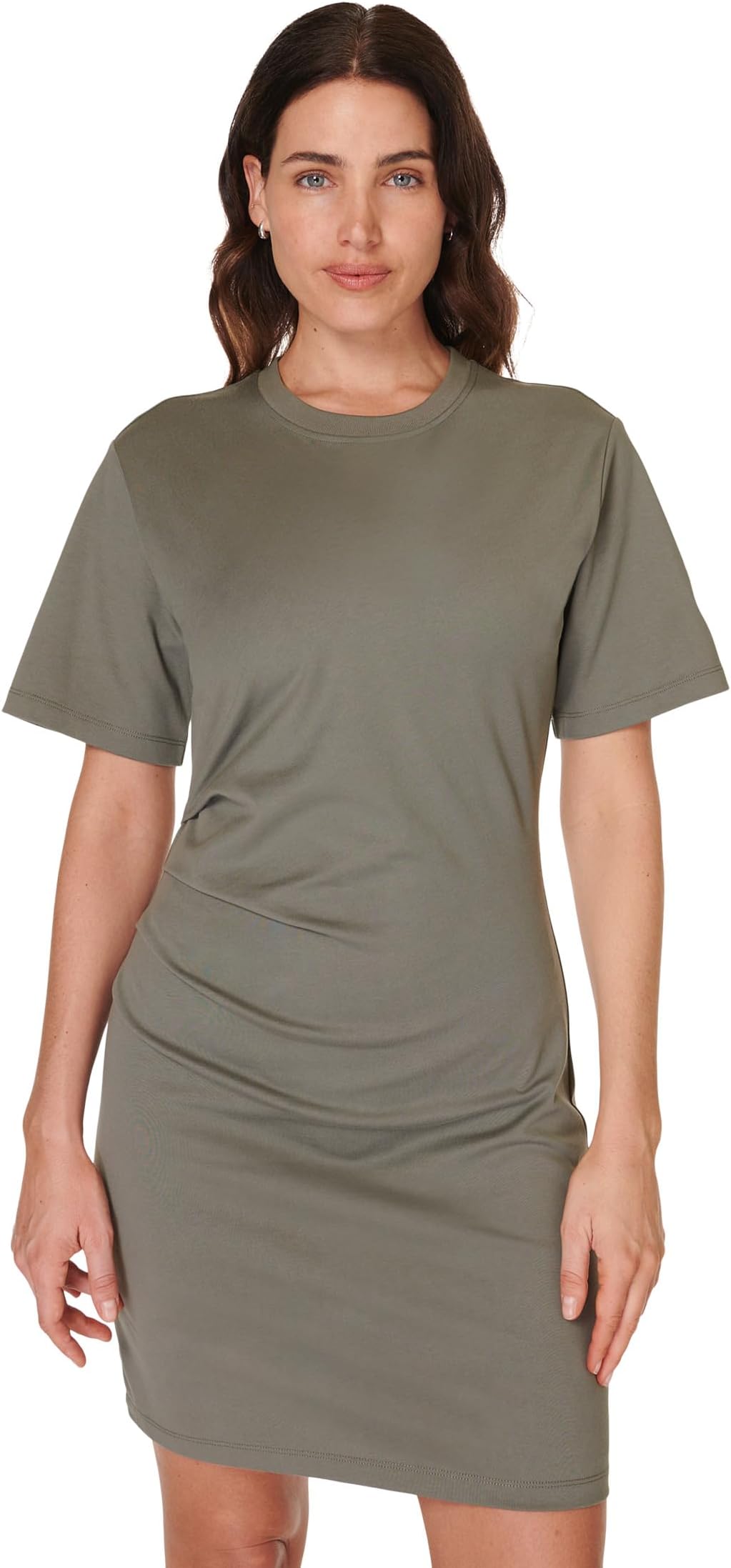 

Платье Sweaty Betty Easy Ruched T-Shirt Dress, цвет Umbra Green