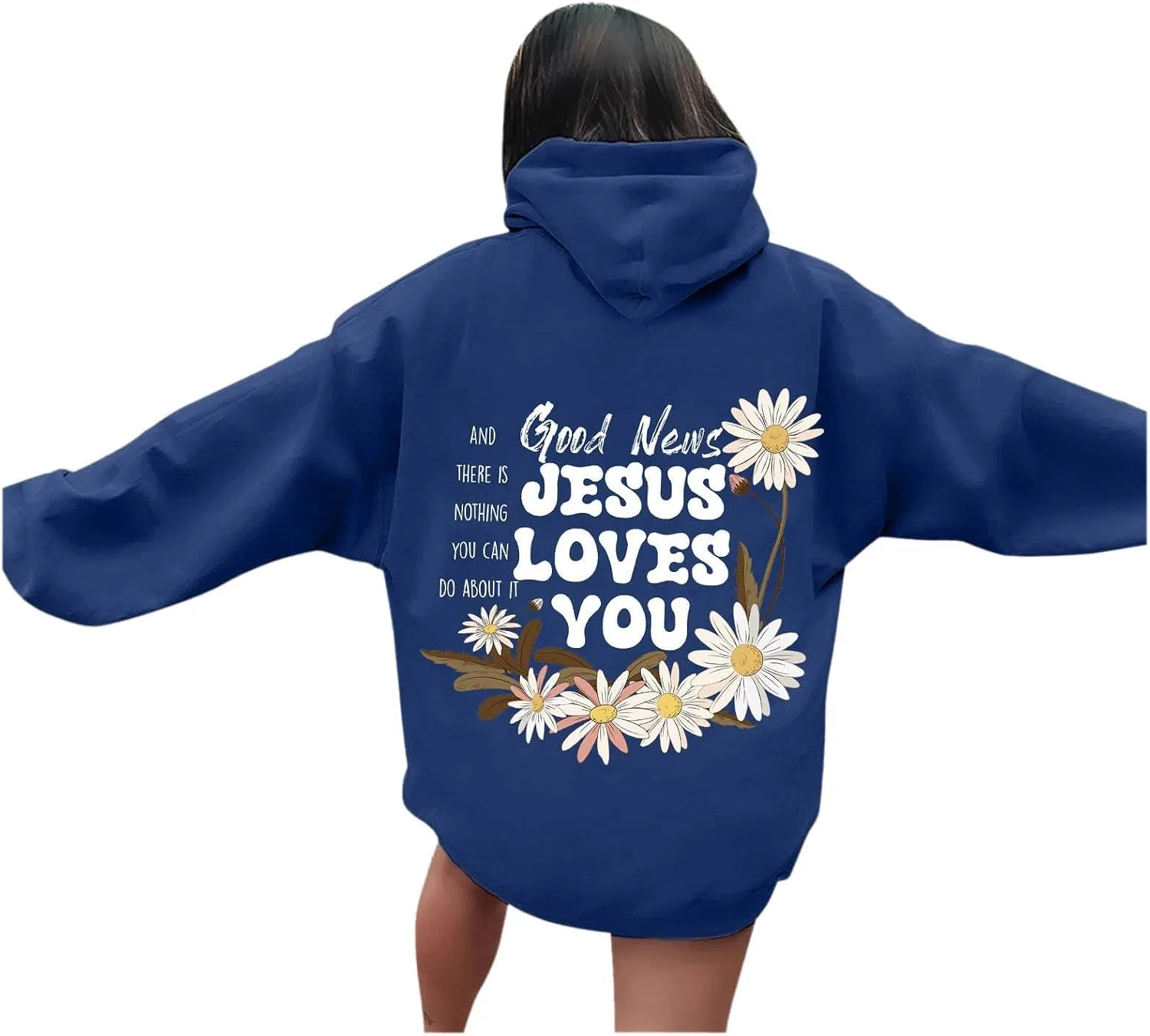 Женский свитшот с принтом Christian Graphic, синий
