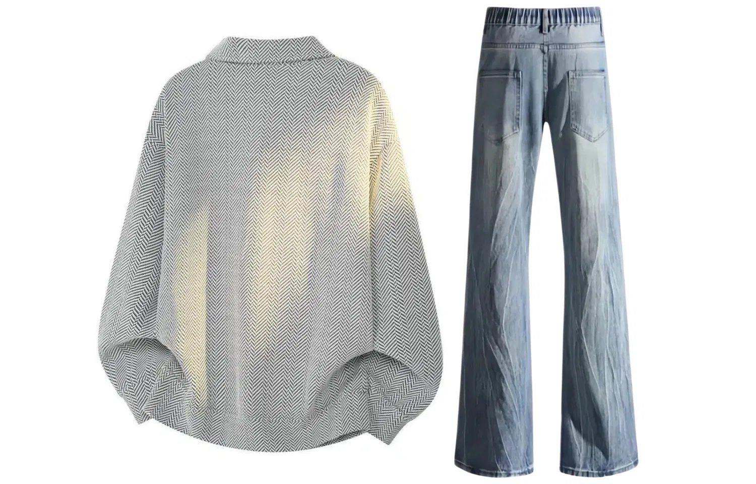 Детский спортивный комплект с отложным воротником White Top+Blue Pants, GWAF, White/Blue — фото 3