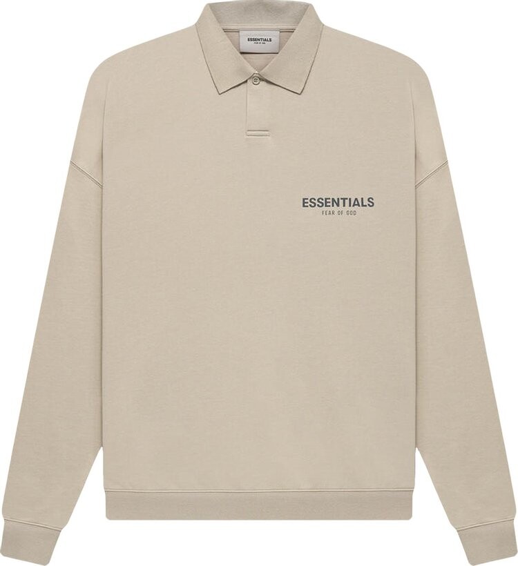 

Лонгслив Fear of God Essentials Long-Sleeve Polo 'String', загар, Серый, Лонгслив Fear of God Essentials Long-Sleeve Polo 'String', загар
