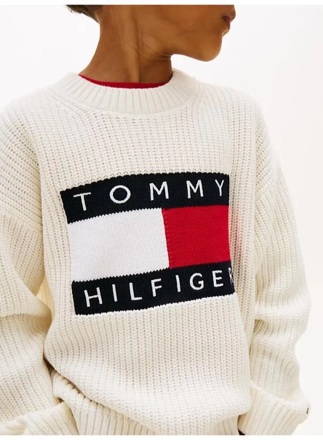 Джемпер с флагом Heritage Tommy Hilfiger, айвори — фото 3