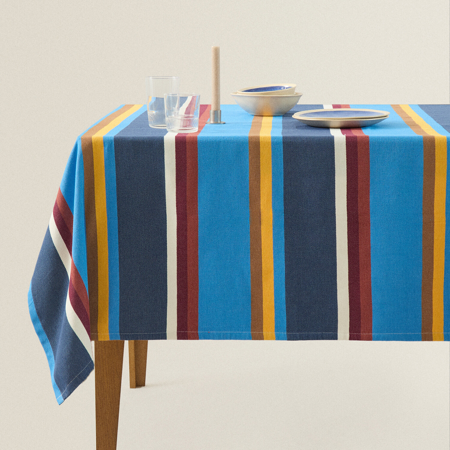 

Скатерть Zara Home Striped Cotton, синий