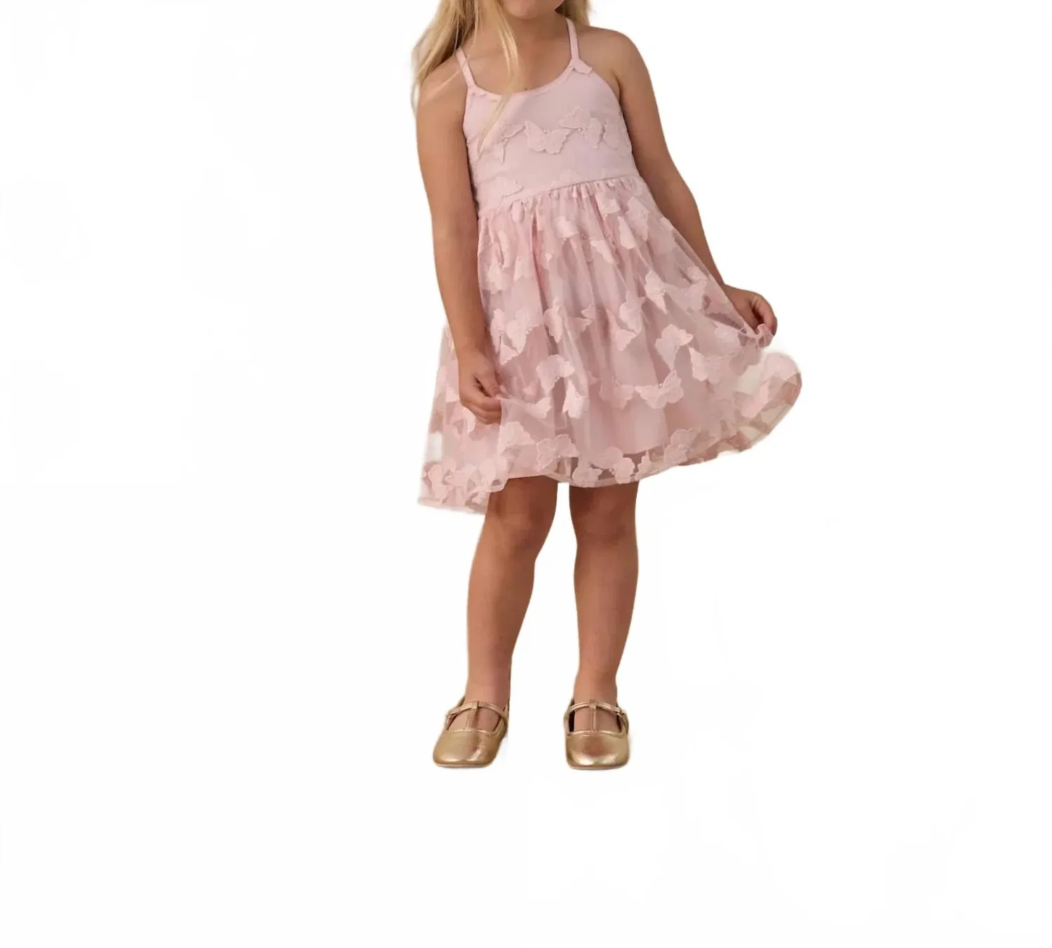 Детское платье для девочек с бретелями на крест Pippa Dress NORALEE, Cotton Candy — фото 2