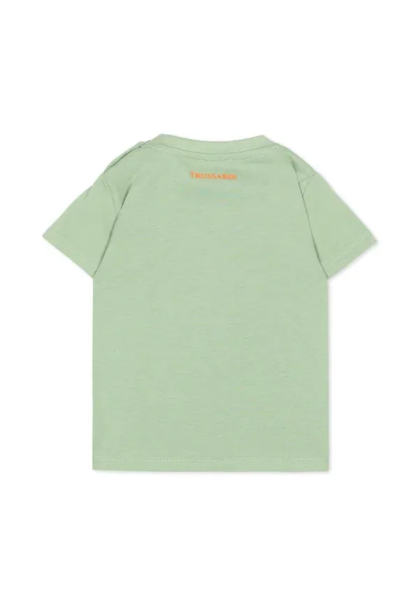 Футболка с принтом Tru Trussardi Junior, зеленый — фото 2