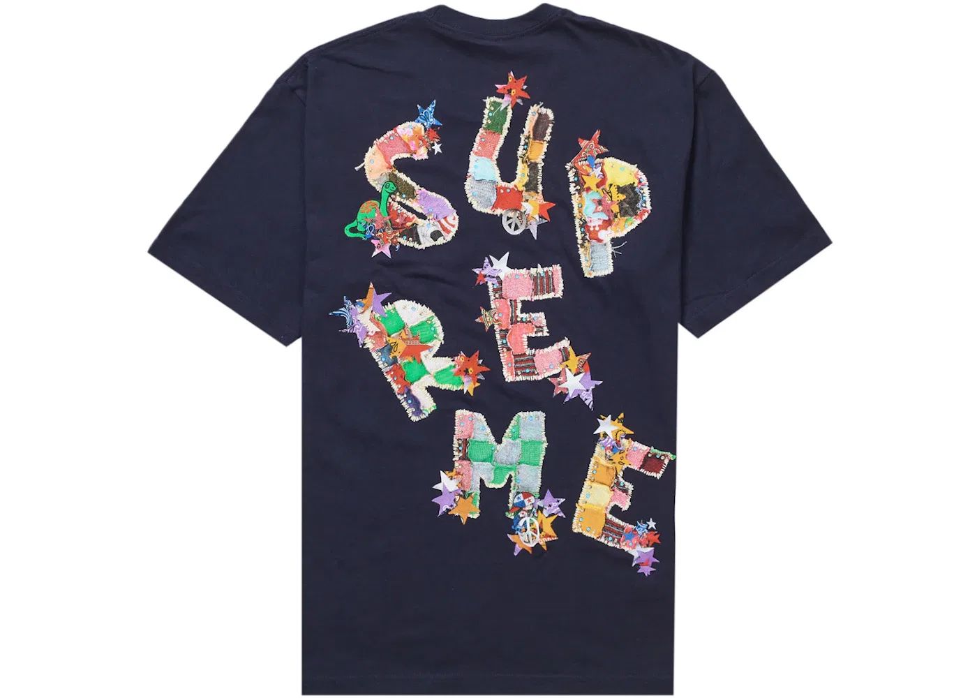 Мужская футболка с пэчворк-принтом Supreme Tee, Navy — фото 2