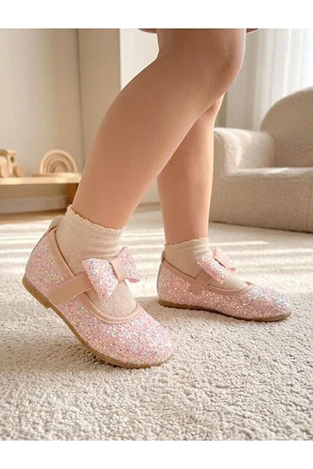 Детские балетки для девочек с ортопедической стелькой Surpie Shoes, Powder