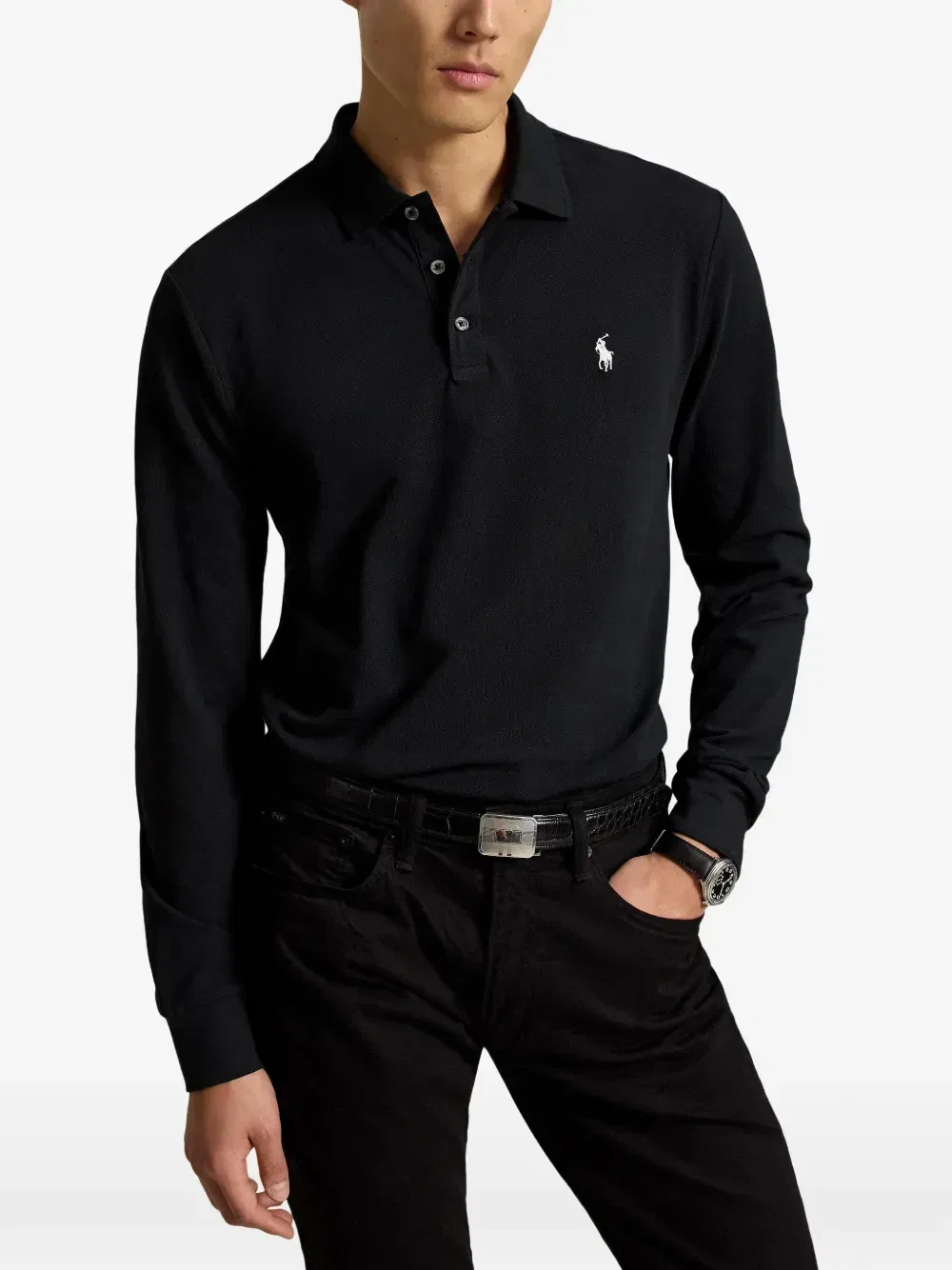Рубашка с вышивкой Polo Pony Polo Ralph Lauren, черный — фото 3