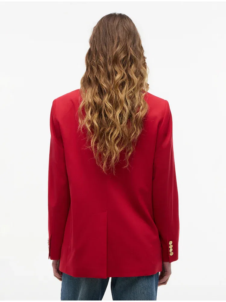 Жакет шерстяной двубортный Timeless Wool Blazer TOMMY HILFIGER, Red — фото 3