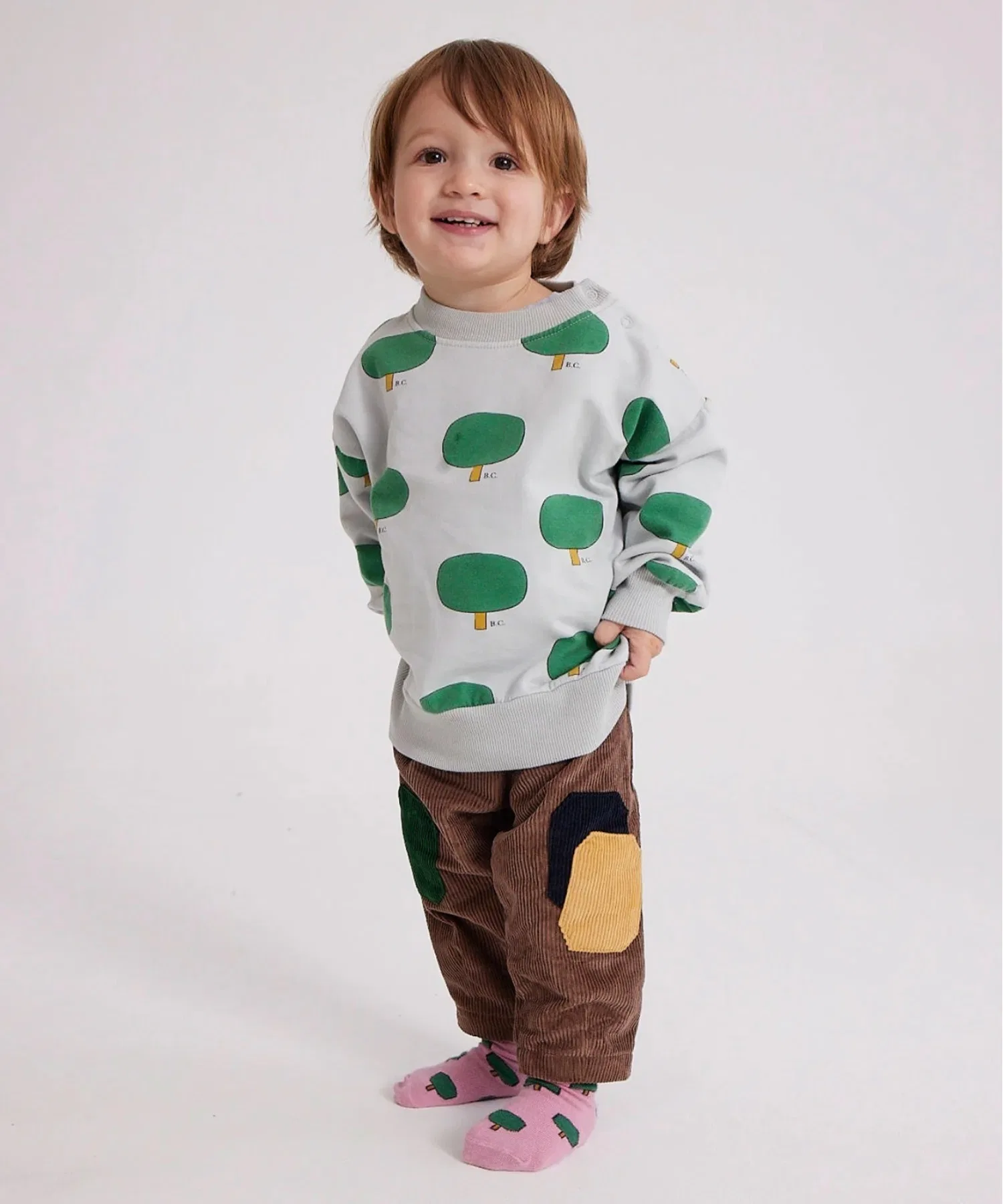 Толстовка Baby Green Tree с принтом по всей поверхности