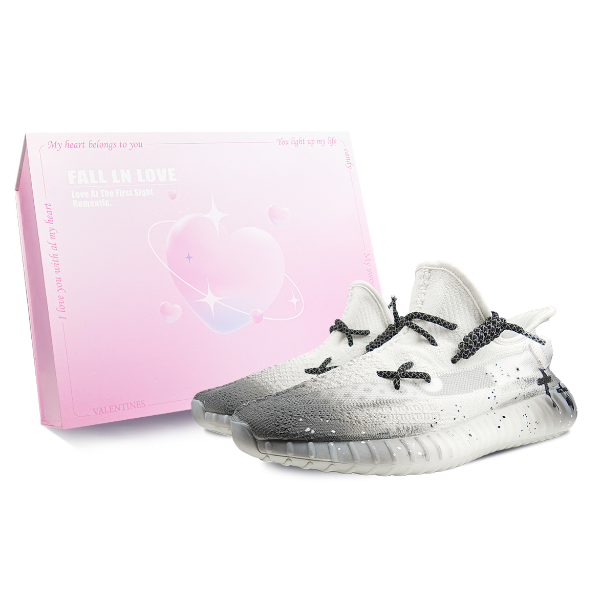 Adidas Originals Низкие повседневные кроссовки Yeezy Boost 350 V2, устойчивые к истиранию, унисекс, белые, серые