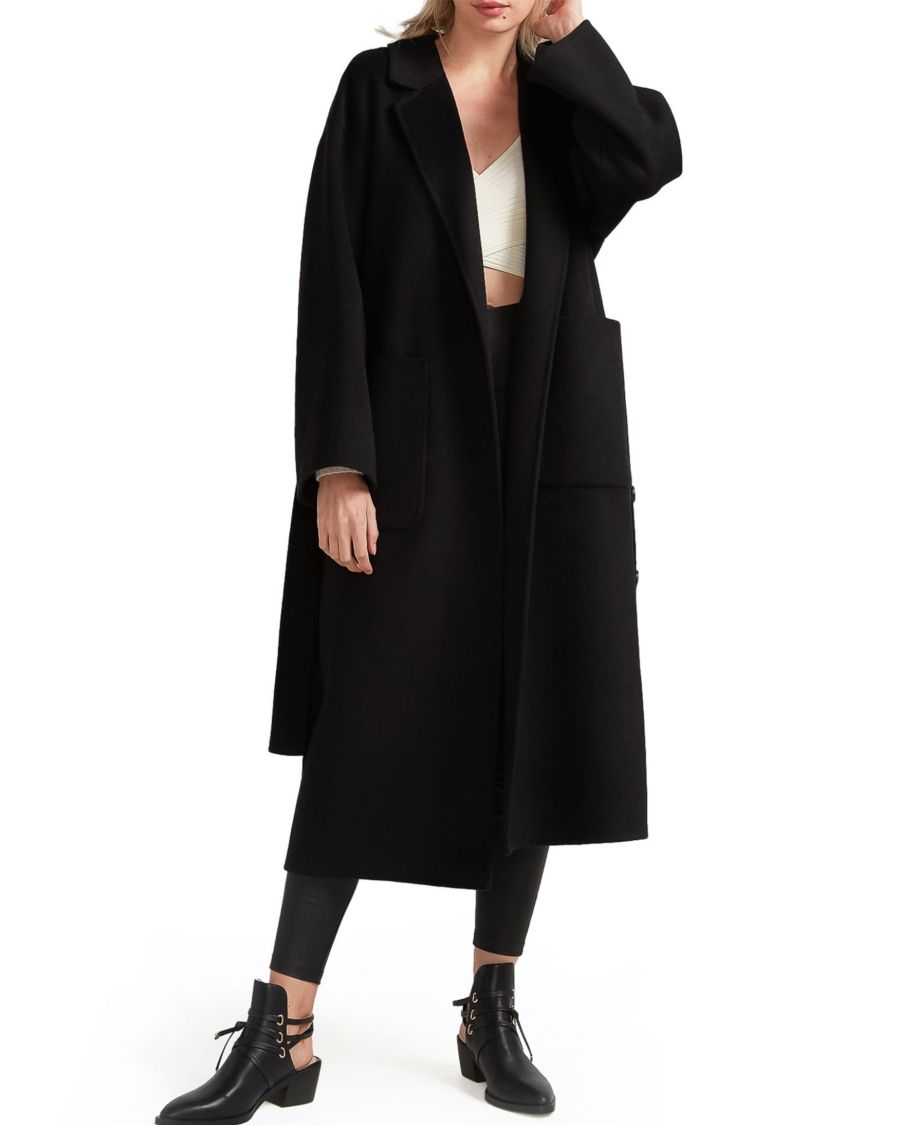 

Женское пальто Wide Awake с разрезом по низу Belle & Bloom, Black