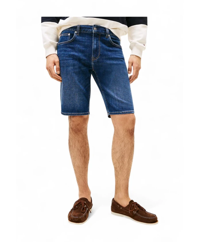 Бруклинские выцветшие узкие джинсовые шорты Tommy Hilfiger, синий — фото 2