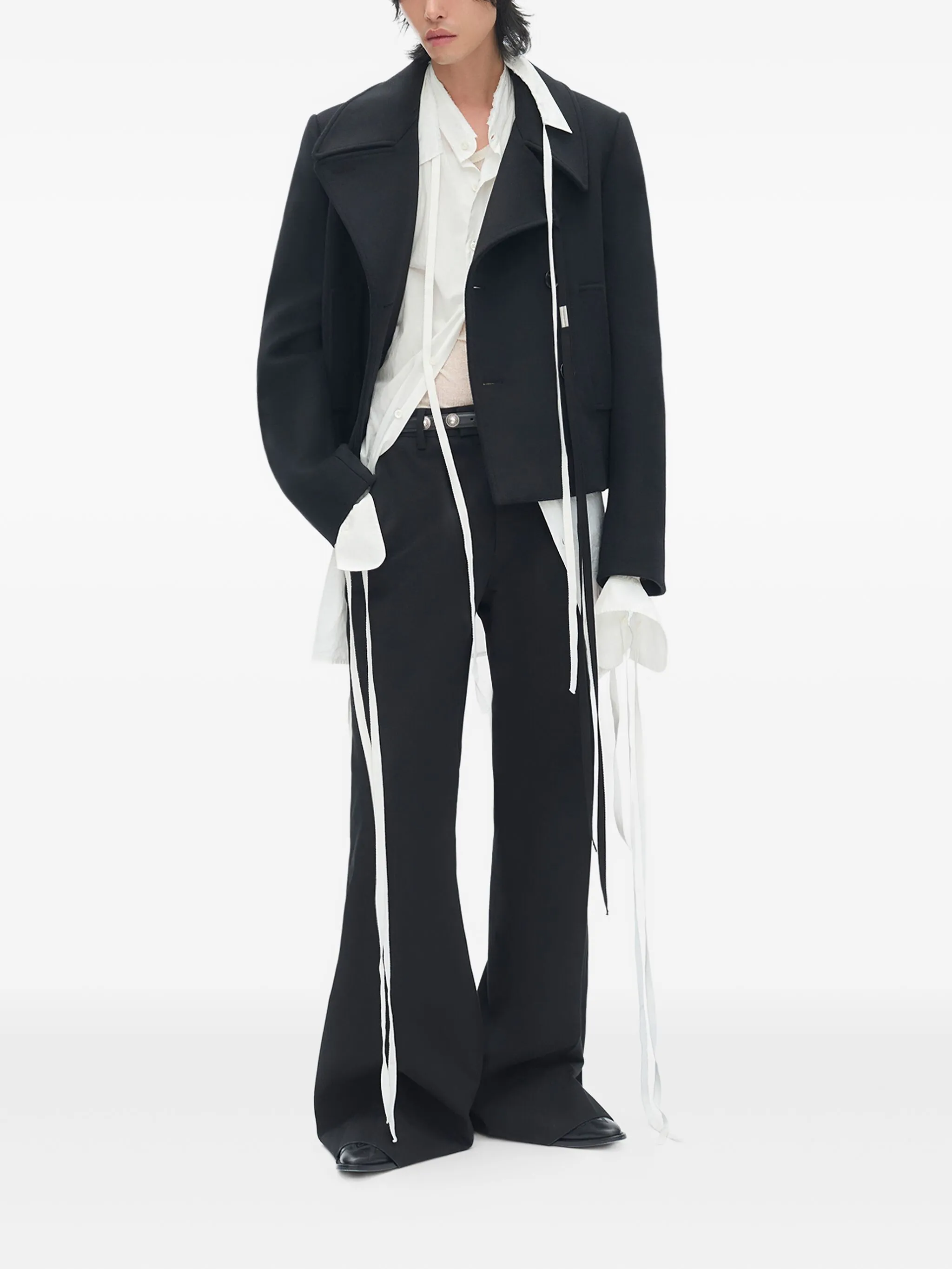 

Модный двубортный пиджак Ann Demeulemeester, черный