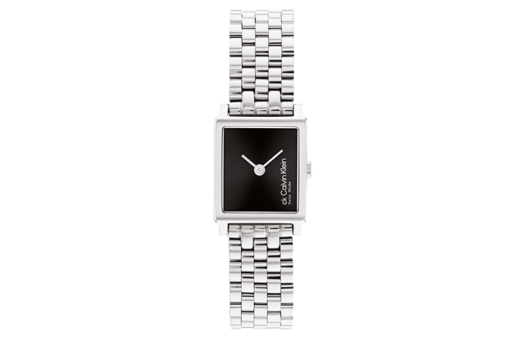 

Calvin Klein Часы Wrist Watch Quartz Movement Stainless Steel Watchband 28mm Black Dial Women's Watch, Silver Strap