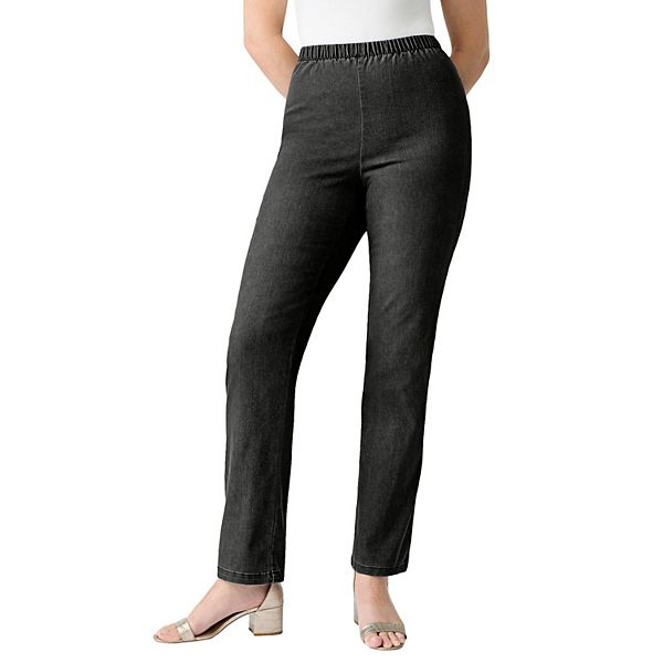 

Женские джинсы прямого кроя с комфортной посадкой Roaman'S, Black Denim
