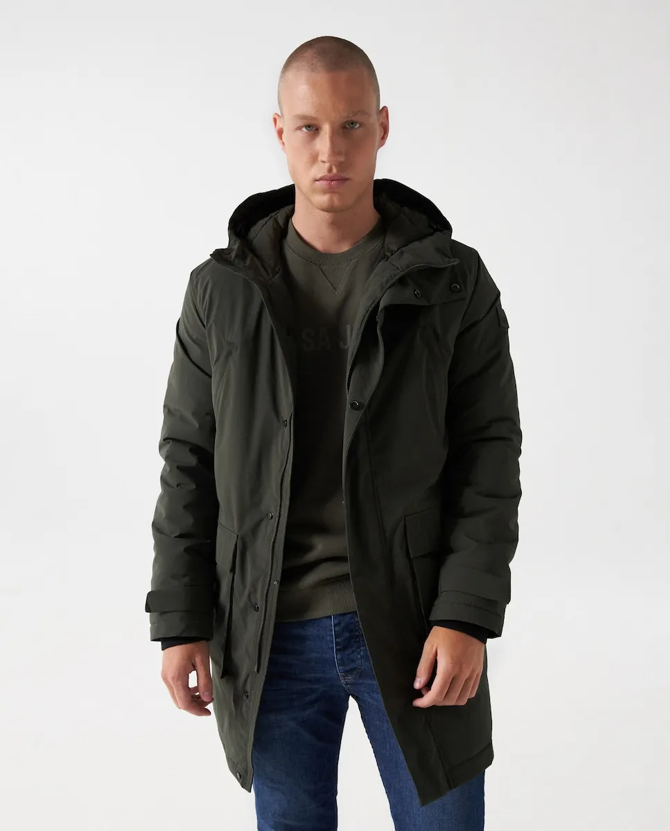 

Мужская стеганая парка зеленого цвета Salsa Jeans