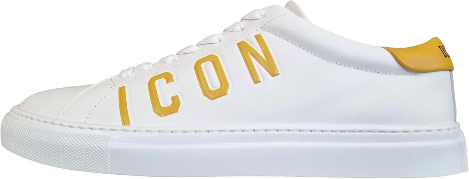 Мужские кроссовки DSQUARED2 Cassette SNM0418 01507620 M319, белые и желтые