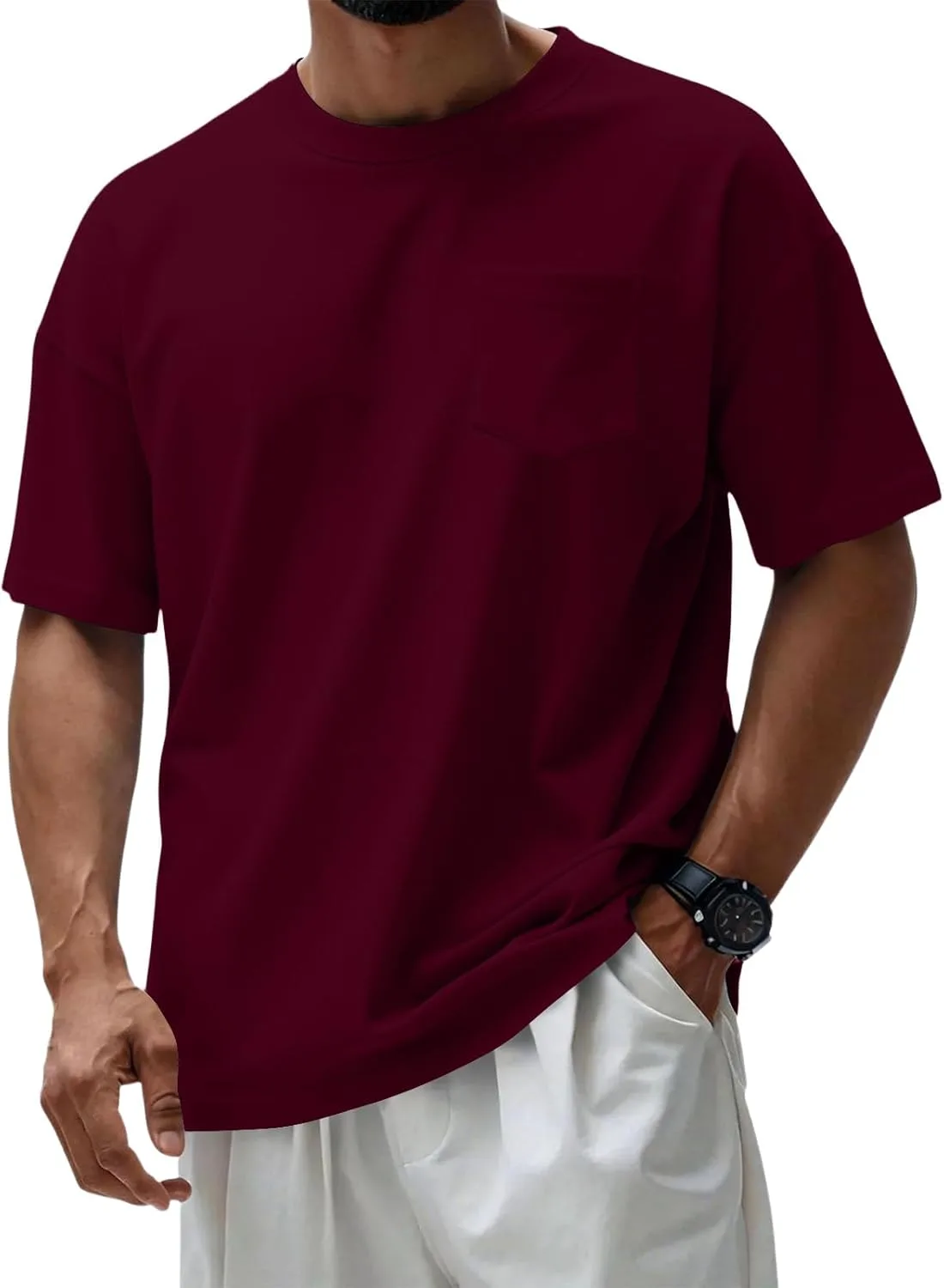 

Мужская футболка с коротким рукавом и круглым вырезом, летняя, классическая, свободная DPKLAD