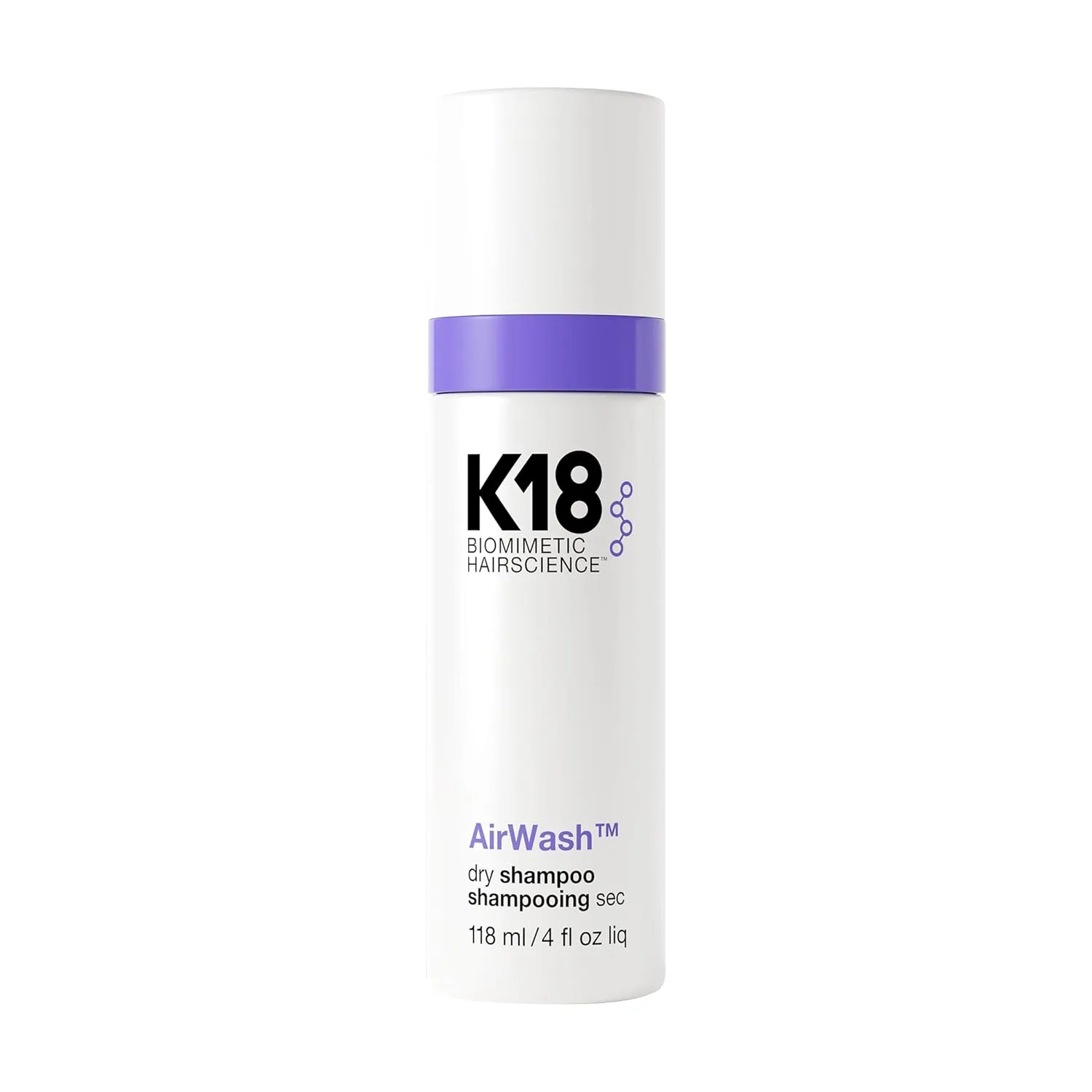 Сухой шампунь K18 AirWash без аэрозоля, балансирует состояние кожи головы и контролирует избыточное выделение кожного сала. 118 мл (1 шт.)