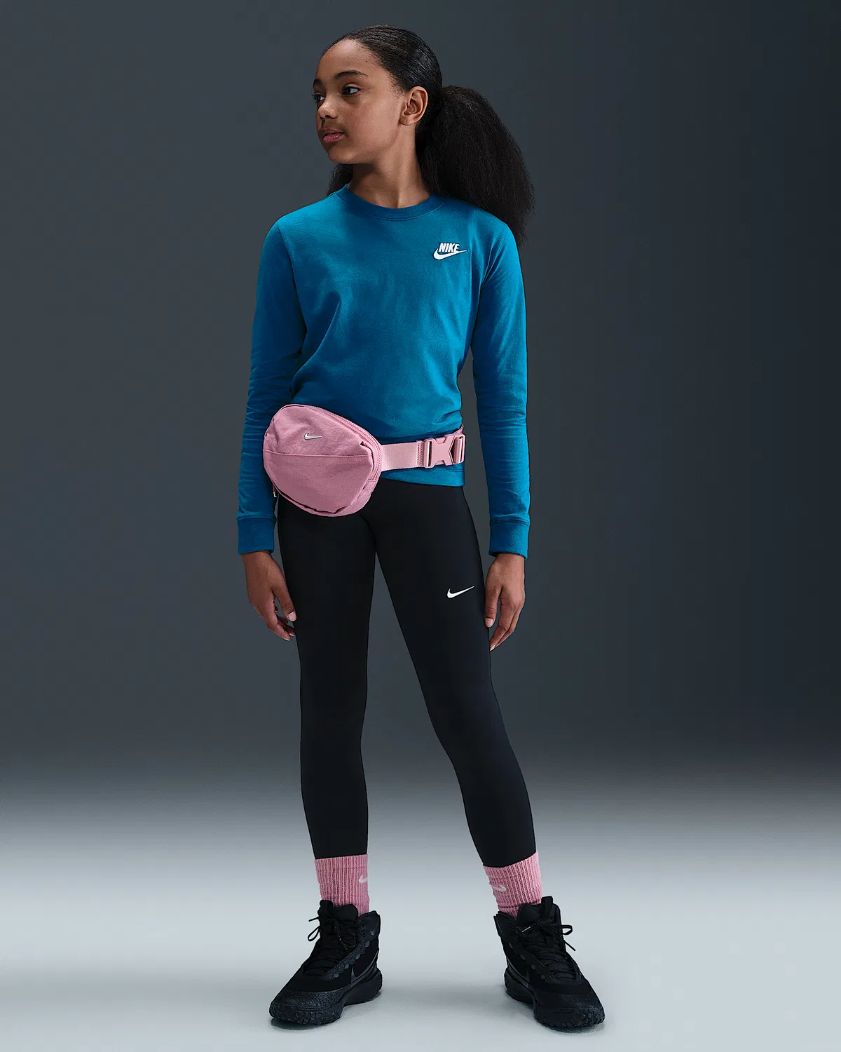 Детская футболка с длинным рукавом Nike Sportswear, Green Abyss — фото 4