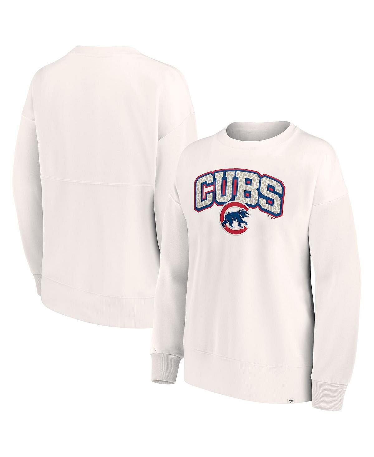 

Женский кремовый пуловер с леопардовым принтом Chicago Cubs Fanatics