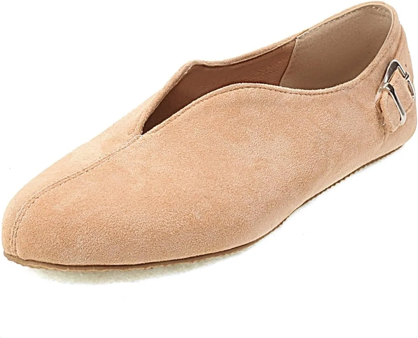 Лоферы женские замшевые на плоской подошве, Khaki Gikleihwy