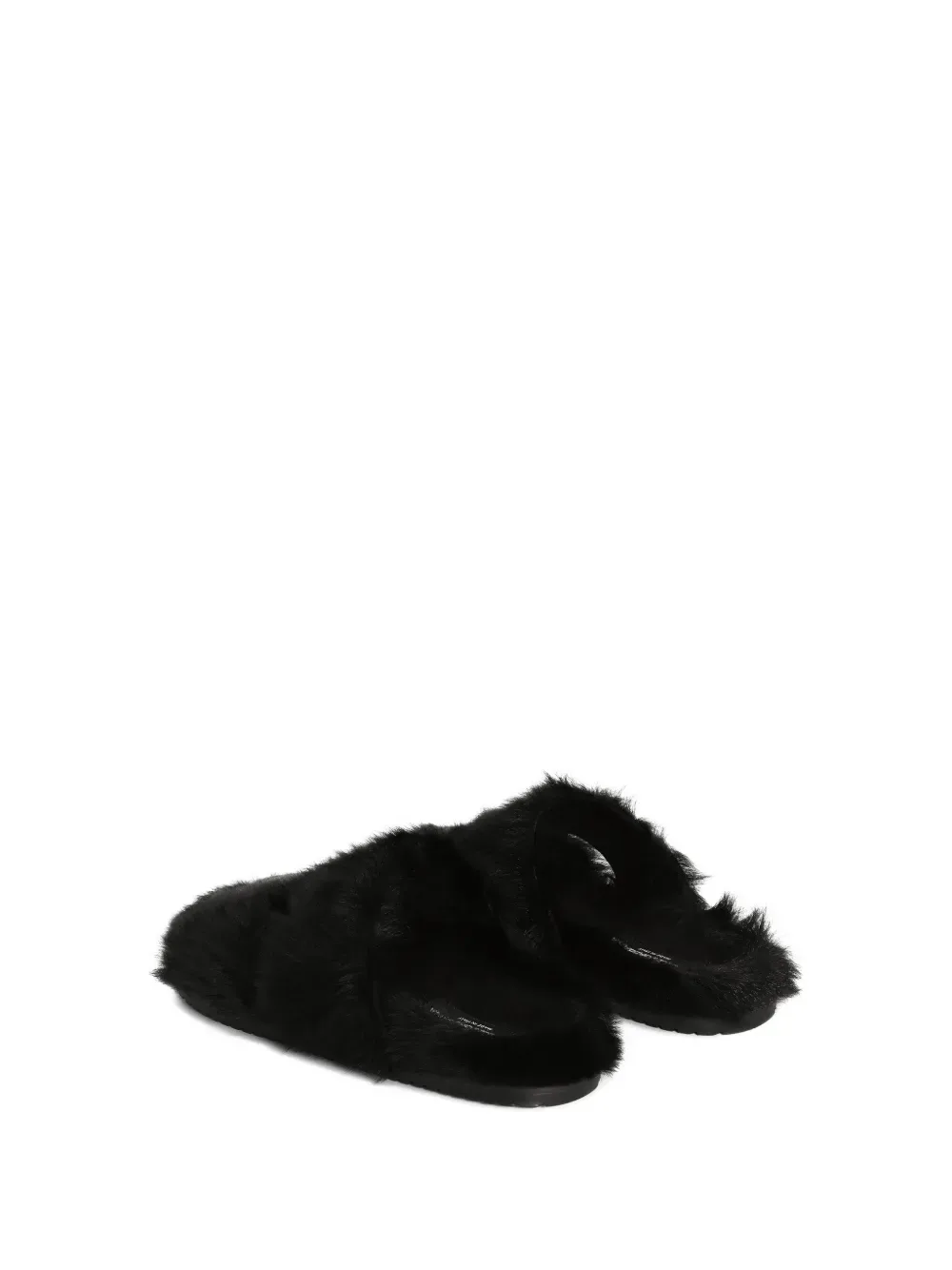 Сандалии с мехом DOLCE & GABBANA, черный — фото 3