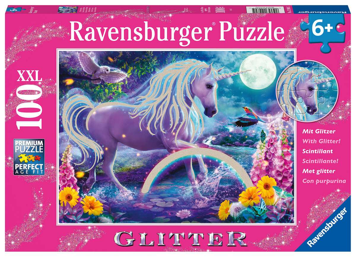 

Пазл Ravensburger для детей XXL Glitter единорог, 100 шт.