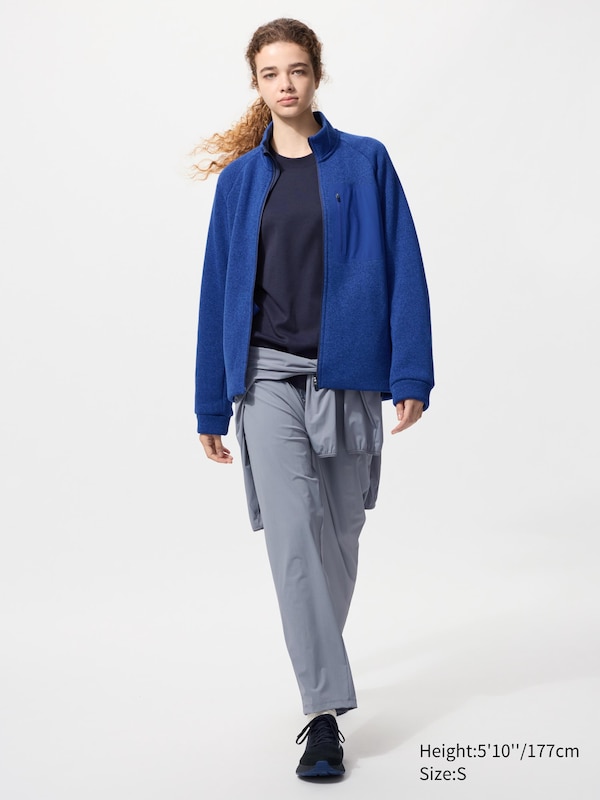Трикотажная флисовая куртка на молнии Uniqlo, 69 navy — фото 3
