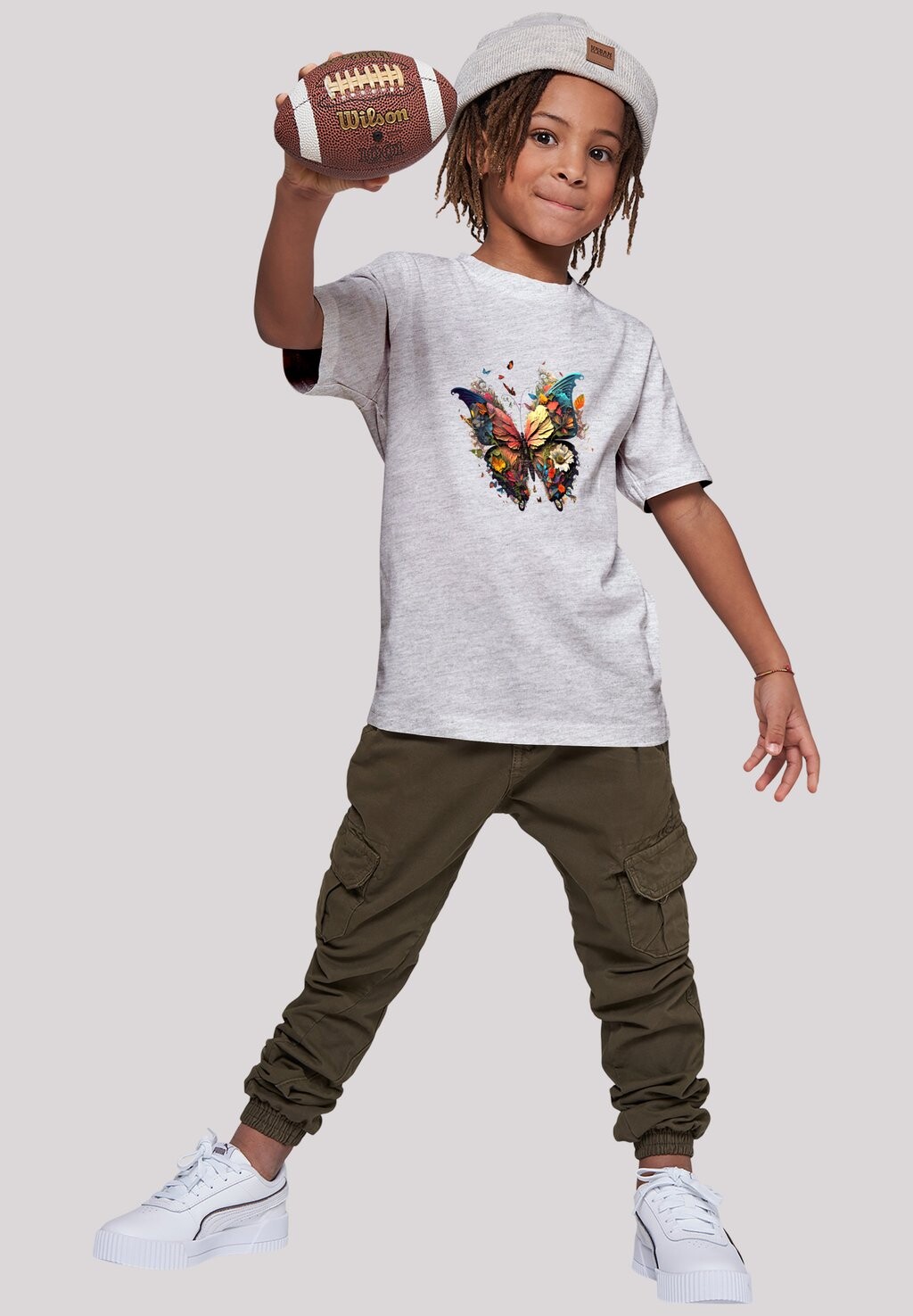 

Футболка с принтом SCHMETTERLING BUNT F4NT4STIC, цвет heather grey