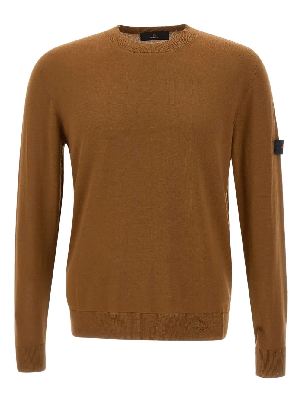 

Свитер с круглым вырезом и нашивкой-логотипом Peuterey, коричневый