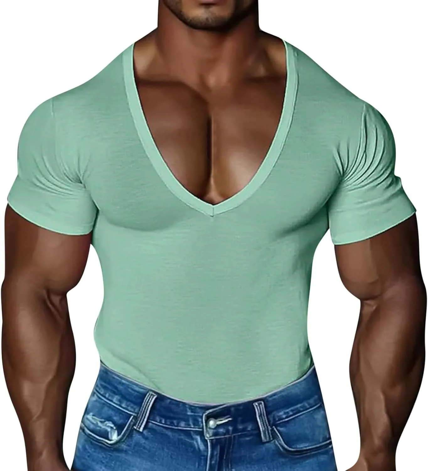 

Мужская футболка Deep V Neck Stretch Muscle для тренировок Cambkatl