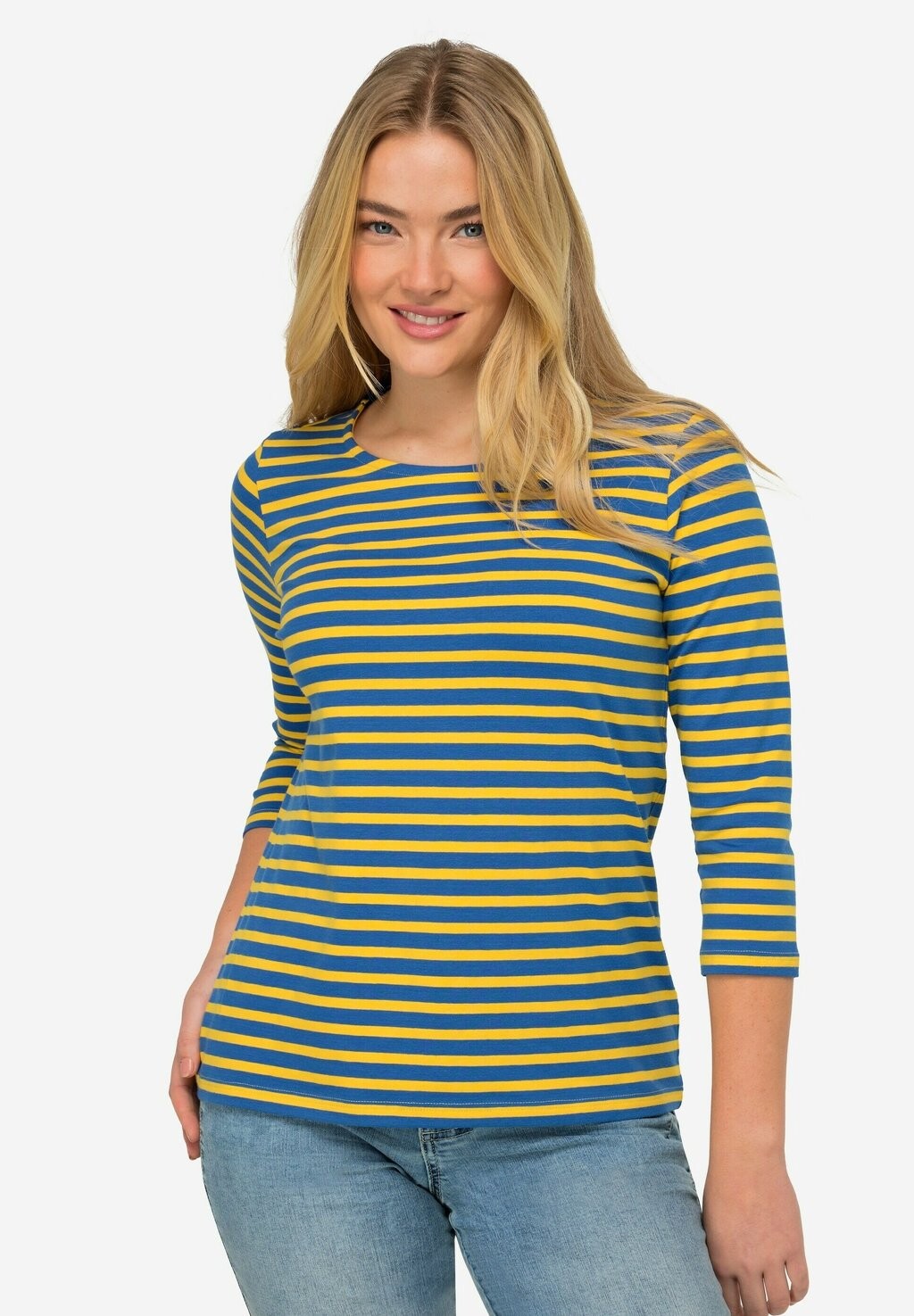 

Рубашка с длинным рукавом REGULAR FIT RINGEL RUNDHALS 3/4-ÄRMEL LAURASØN, цвет goldgelb