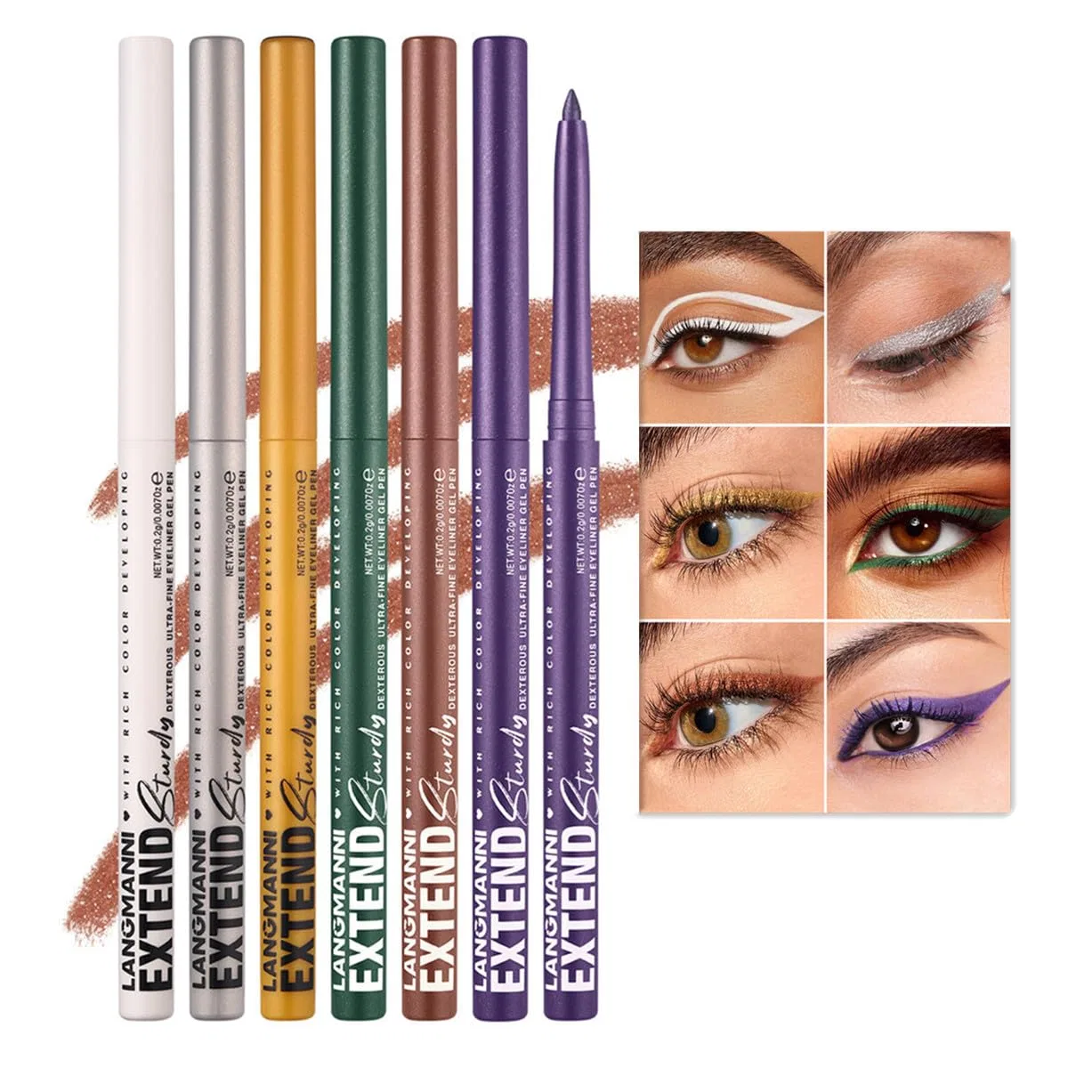 Набор выдвижных карандашей для глаз с шиммером и матовым эффектом Beauty Searcher, #01-06