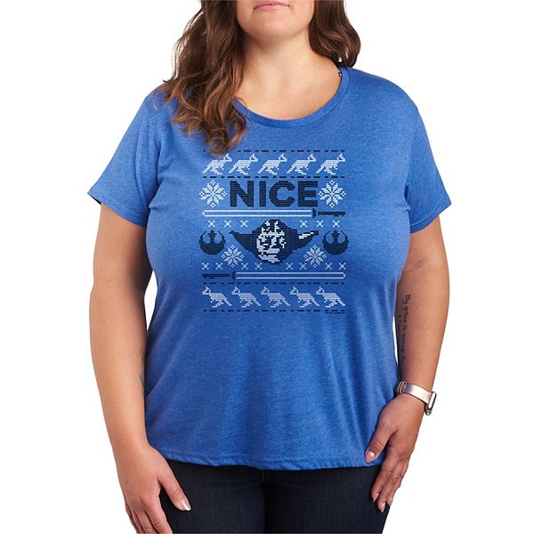 

Футболка Plus size Nice Rebel с новогодним принтом Star Wars, Heather Royal Blue, Синий, Футболка Plus size Nice Rebel с новогодним принтом Star Wars, Heather Royal Blue
