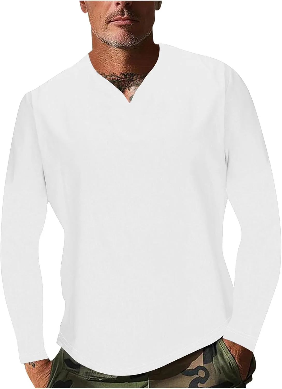 

Футболка с длинным рукавом для мужчин Big and Tall V-образный вырез