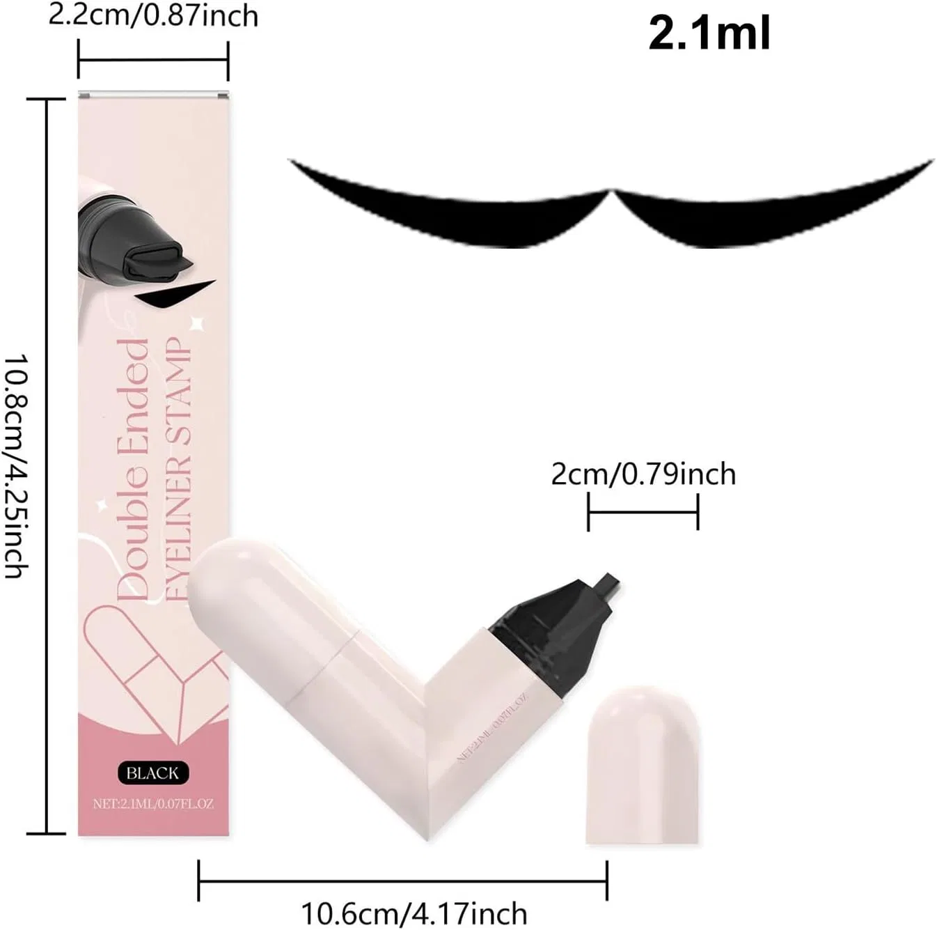 Подводка для глаз Eyeliner Stamp с двухсторонним штампом, No brand, 1 шт, черный — фото 2