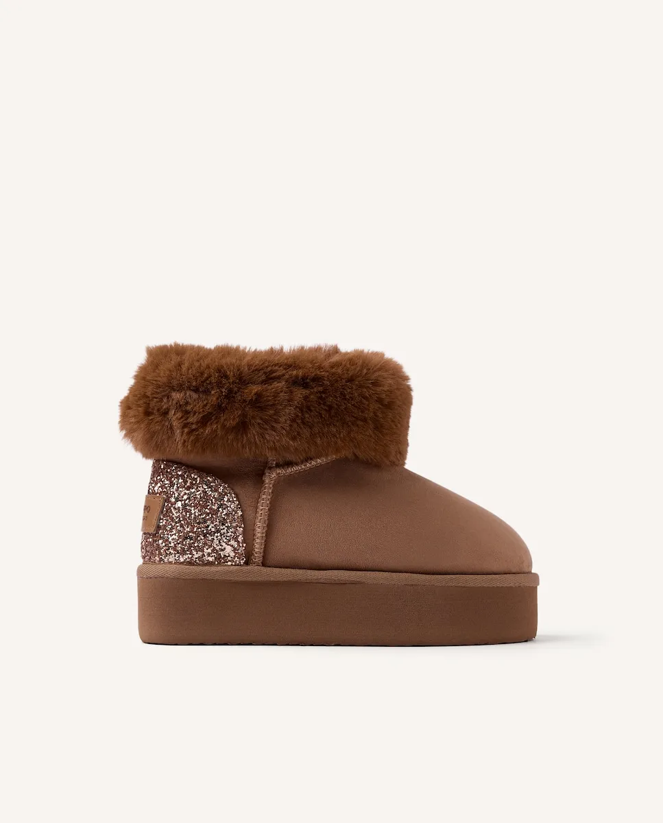 

Детские ботинки в австралийском стиле с блестками и платформой Gioseppo, черный