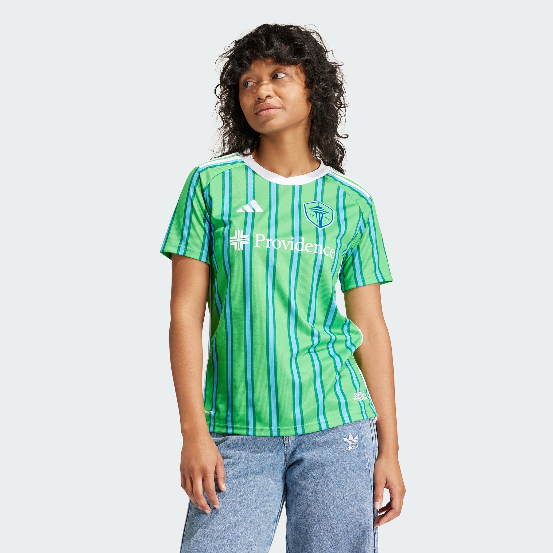 

Домашняя майка Seattle sounders fc 24/25 Adidas, semi solar lime/semi blue burst