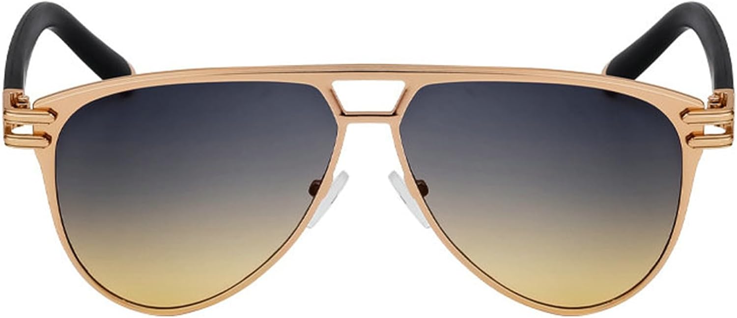 

Мужские солнцезащитные очки Helena с двойной перемычкой, квадратной формы, винтажные дизайнерские женские солнцезащитные очки, металлические солнцезащитные очки в стиле «пилот», C8