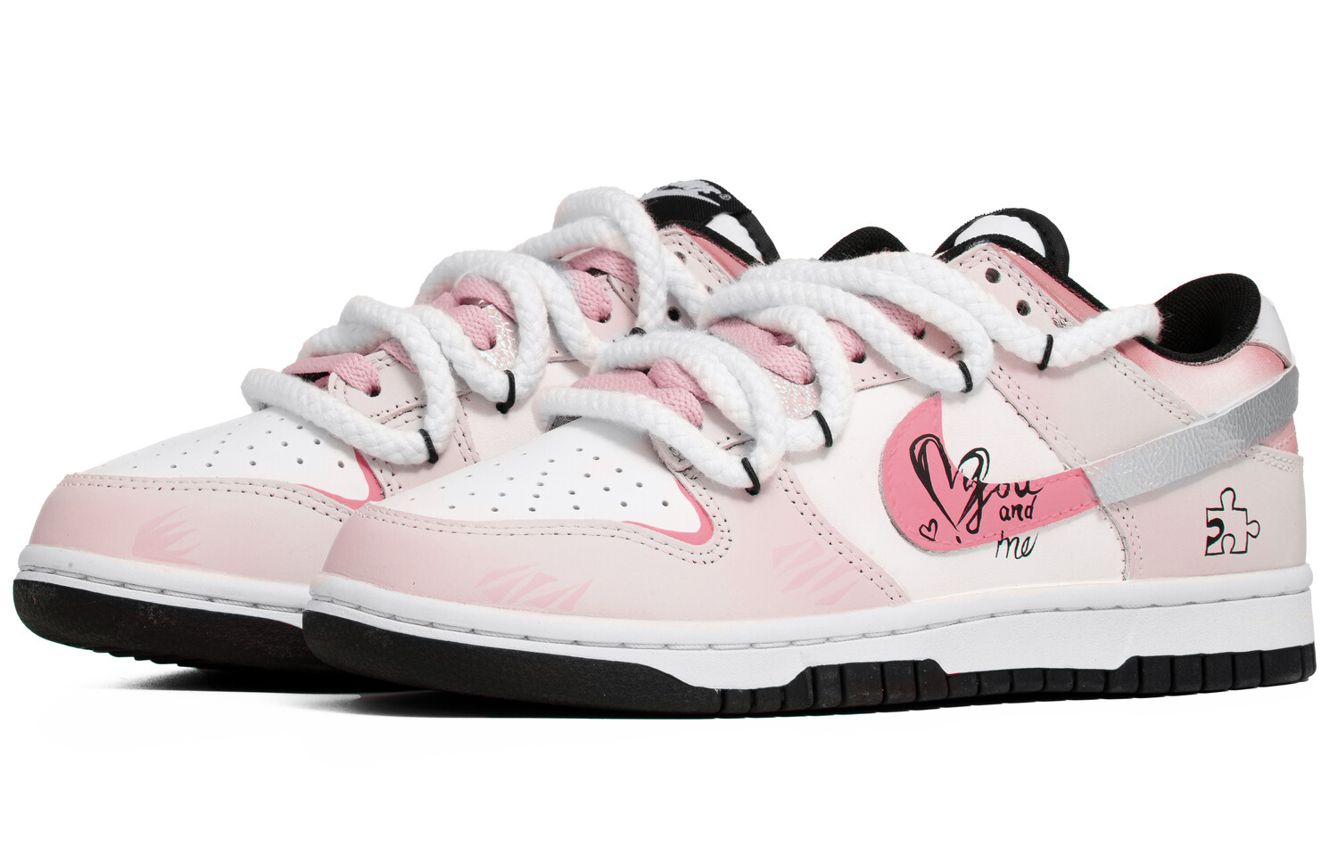 

Кроссовки Nike Dunk Skateboarding Shoes Unisex Low-top White/pink/black, белый